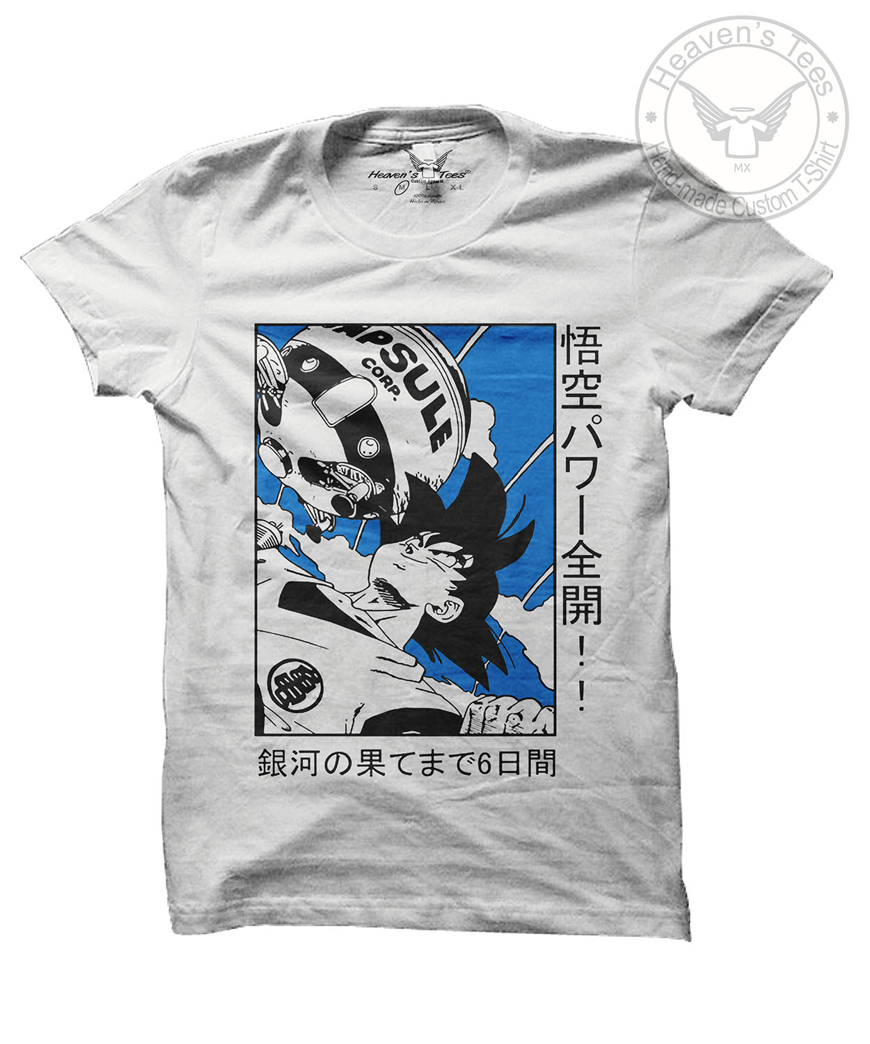 Playera Anime Goku Capsule - S, Blanco