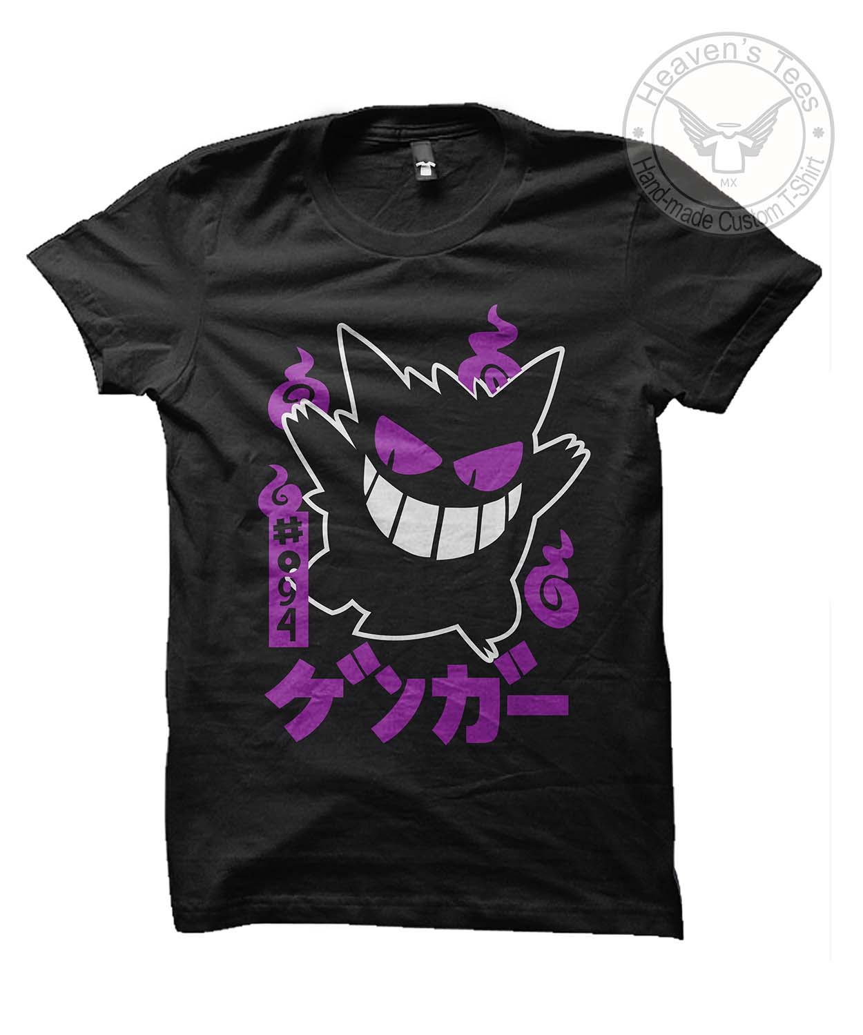 Playera Anime Pokemon Gengar - S, Negro
