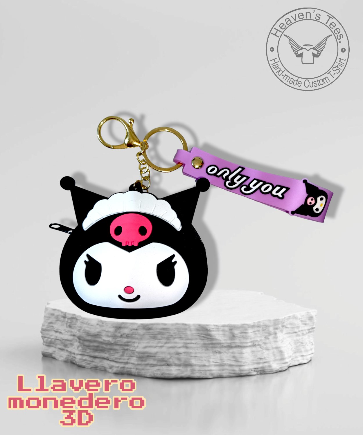 Llavero- Monedero 3D Kuromi Kawai