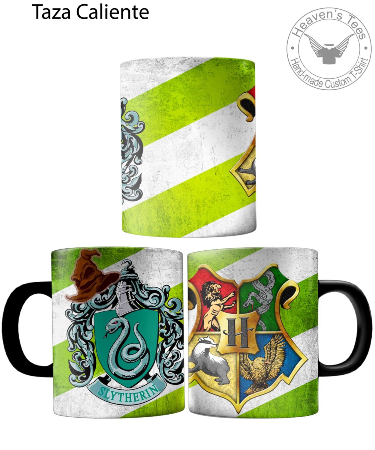 Taza Magica 11 Oz premium 3D Harry Potter Slytherin sombrero seleccionador - negro