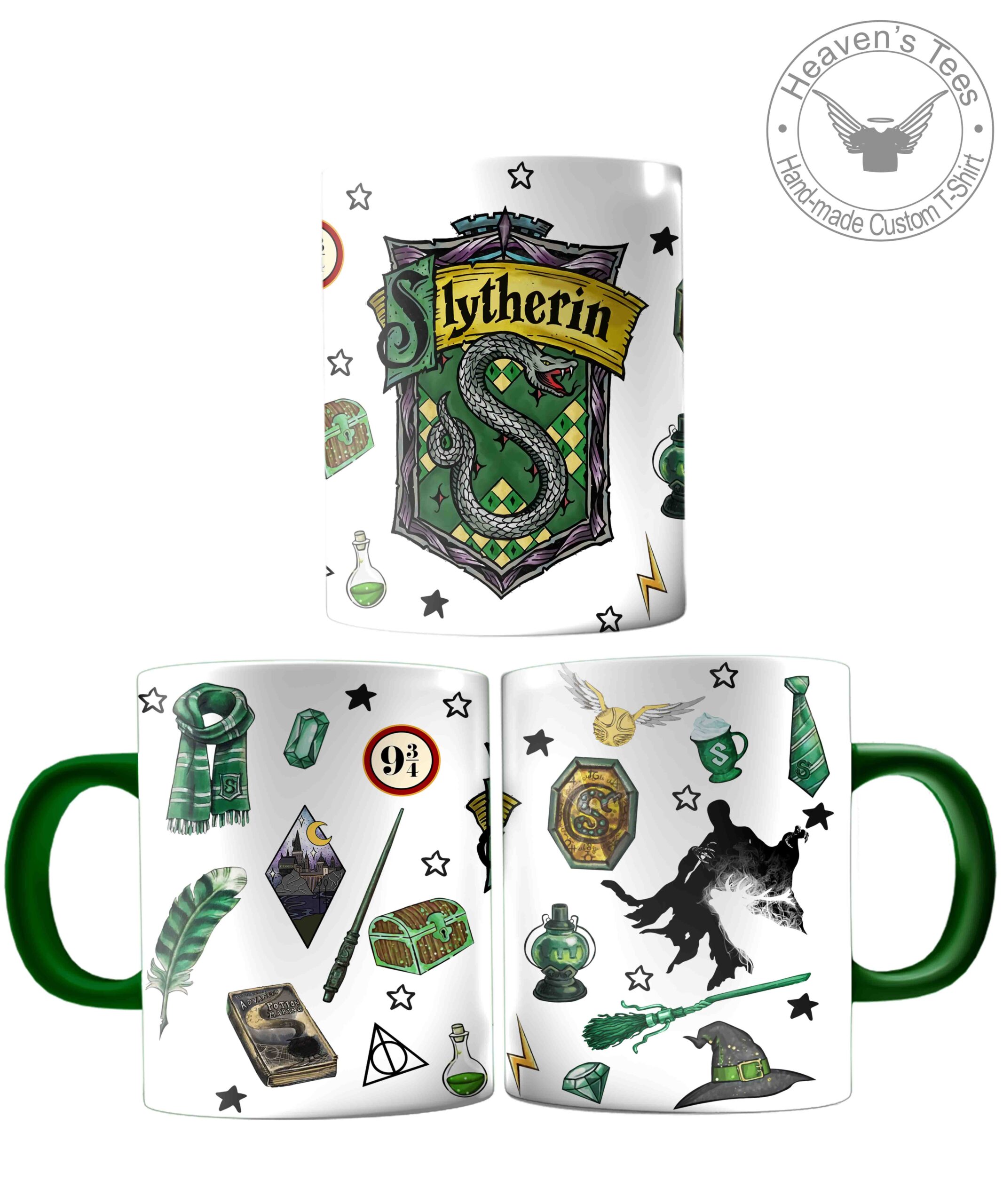 Taza premium 11 Oz harry potter casa Slytherin
