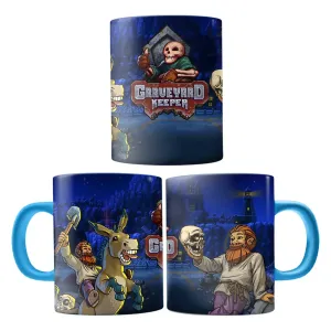 Taza Premium 11 Oz Gamer Graveyard Keeper Interior Asa Color- Azul claro
