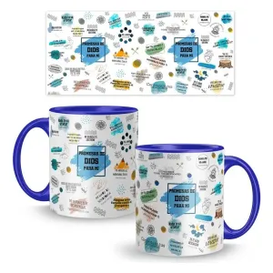 Taza Premium 11 Oz Promesas De Dios Para Hombre Color Azul