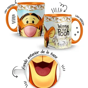 Tazas Duo 11 Oz Winnie Pooh Y Amigos Amistad Fondo Boca 3d AMARILLO / NARANJA