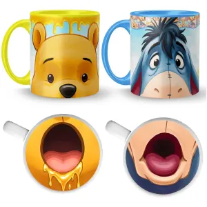 Tazas Duo 11 Oz Winnie Pooh Y Amigos Amistad Fondo Boca 3d