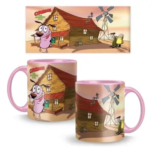 Taza Premium 11 Oz Retro Cartoon Coraje El Perro Cobarde  -ROSA