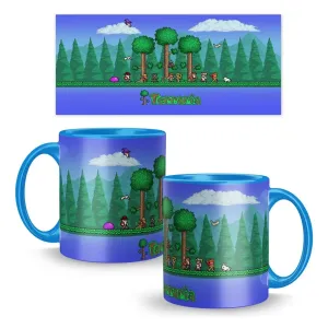Taza De Cerámica De 11oz Premium Videojuego Terraria-Azul claro