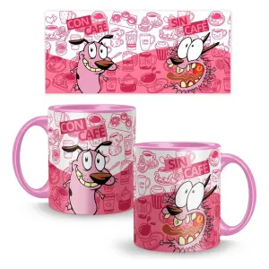 Taza De Cerámica 11oz Coraje El Perro Cobarde Con-sin Café- rosa claro
