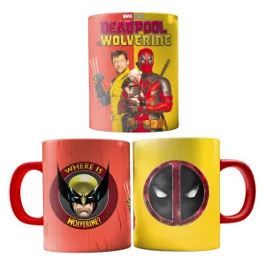 Taza Premium 11 Oz Deadpool Wolverine Dogpool Asa E Interior_Rojo