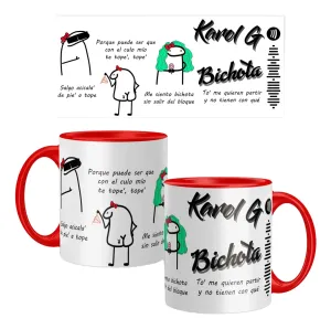 Taza Premium 11 Oz Karol G Flork Cancion Bichota Spotify_ Roja