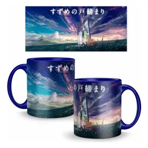 Taza De Cerámica De 11oz Anime Suzume No Tojimari_Azul Oscuro