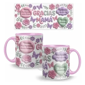 Taza Premium 11oz Dia De La Madre Frases Efecto 3d Asa Color rosa _claro